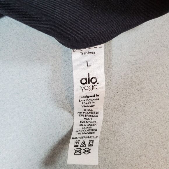 Alo Yoga Women’s Sports Bra Large Black Airlift Crescent Stretch Athletic - Picture 3 of 6